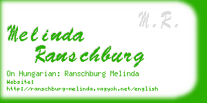 melinda ranschburg business card